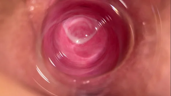 Camera deep inside Mia's vagina