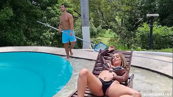 Cheating wife fucks the pool boy