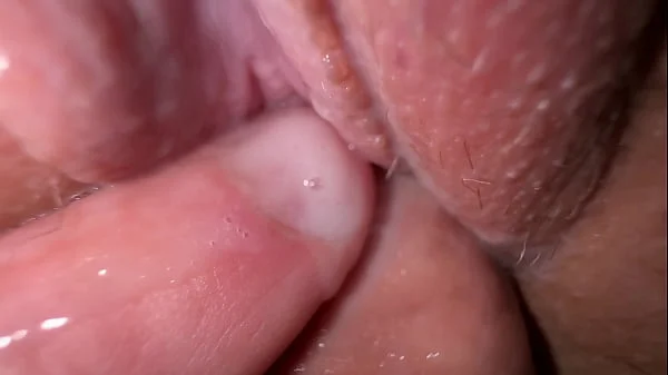 Extremely closeup sex with friend's fiance, tight creamy fuck and cum on spread pussy