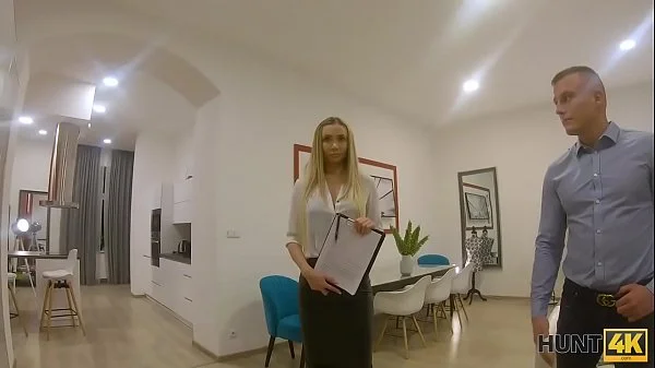 HUNT4K. Man rents an apartment and fucks a blonde immediately