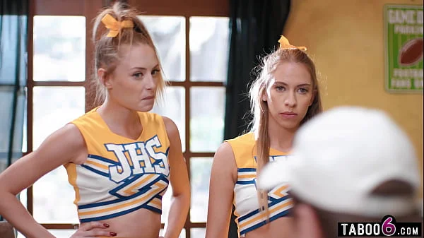 Cheerleaders let coach decide their faith and he fucks them both anal