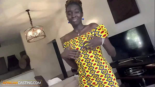 Dark Skin Black Babe Busted Open In Job Interview - African Casting