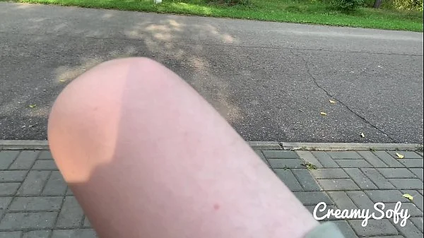 Surprise from my naughty girlfriend - mini skirt and daring public blowjob - CreamySofy