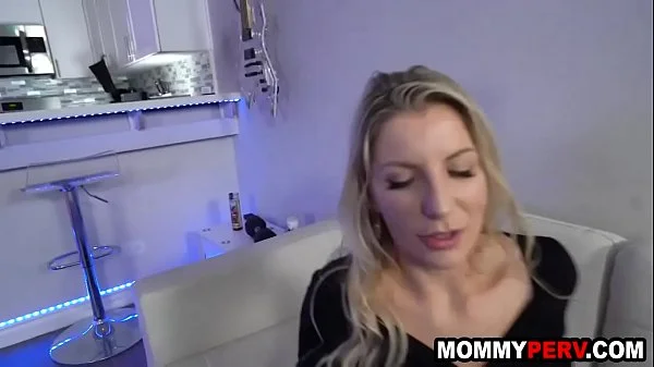 Blonde milf stepmom fucking stepson to keep him quiet