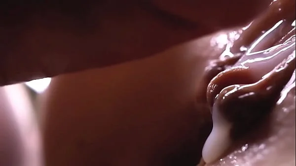 Filled the pussy with sperm and fucked her. close up cumshot